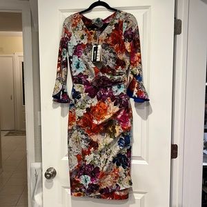 Chiara Boni Triana Floral Wrap Dress, size 10, *BRAND NEW